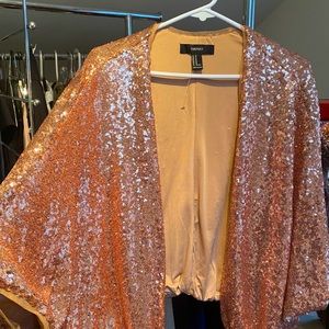 Forever 21 Rose Gold Sequined Jacket
